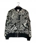 sacaiサカイ）の古着「Floral Embroidered Patch Blouson」｜ホワイト×ブラック