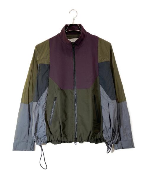 sacai（サカイ）sacai (サカイ) Matelasse Twill Mix Blouson カーキ×グレー サイズ:3の古着・服飾アイテム