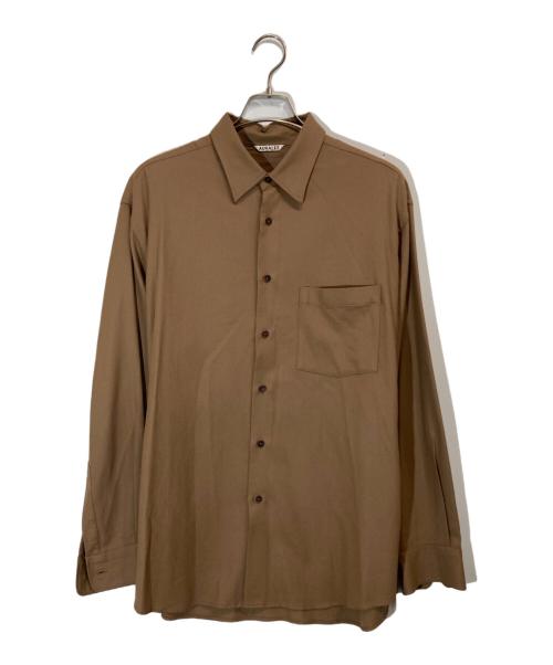 AURALEE（オーラリー）AURALEE (オーラリー) SUPER LIGHT WOOL SHIRTS ブラウン サイズ:5の古着・服飾アイテム
