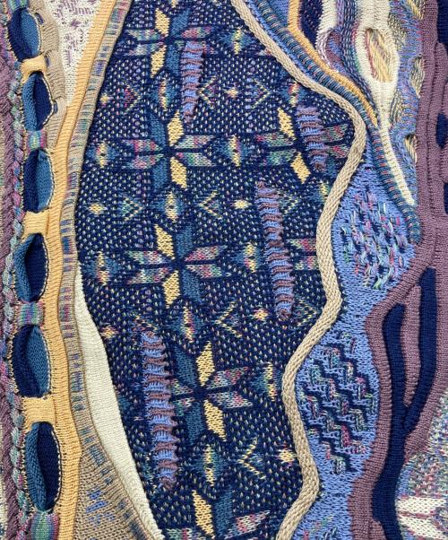 TUNDRA（ツンドラ）TUNDRA (ツンドラ) 3Dパターンニット ネイビー×ベージュ サイズ:Ｌの古着・服飾アイテム