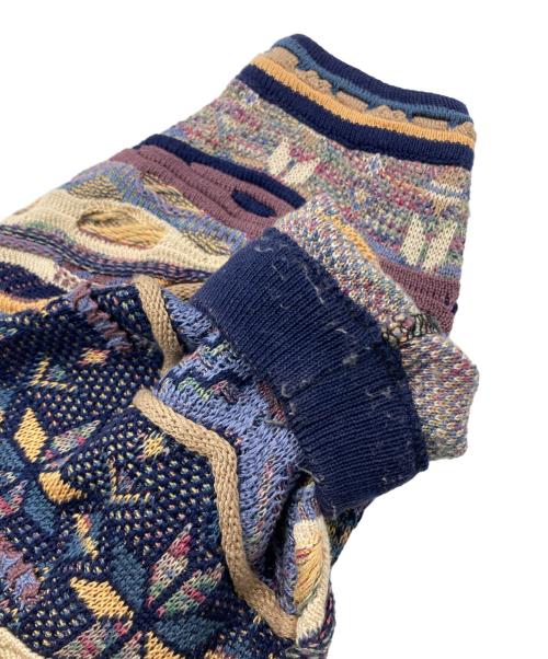 TUNDRA（ツンドラ）TUNDRA (ツンドラ) 3Dパターンニット ネイビー×ベージュ サイズ:Ｌの古着・服飾アイテム