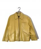 GUCCIグッチ）の古着「レザージャケット」｜イエロー