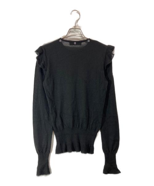 DOLCE & GABBANA（ドルチェ＆ガッバーナ）DOLCE & GABBANA (ドルチェ＆ガッバーナ) カシミヤシルクフリルニット ブラック サイズ:-の古着・服飾アイテム
