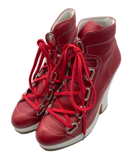 Vivienne Westwood（ヴィヴィアンウエストウッド）Vivienne Westwood (ヴィヴィアンウエストウッド) レースアップブーツ レッド サイズ:Sの古着・服飾アイテム