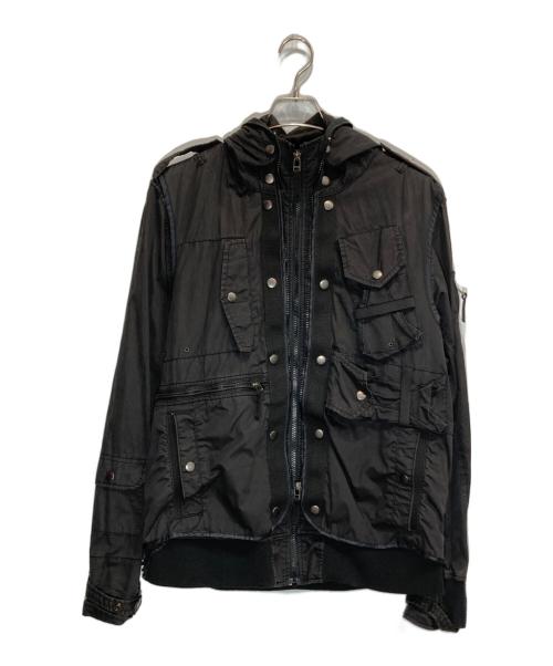 P.D.W（ピーディーダブル）P.D.W (ピーディーダブル) タクティカルジャケット ブラック サイズ:ＸＬの古着・服飾アイテム