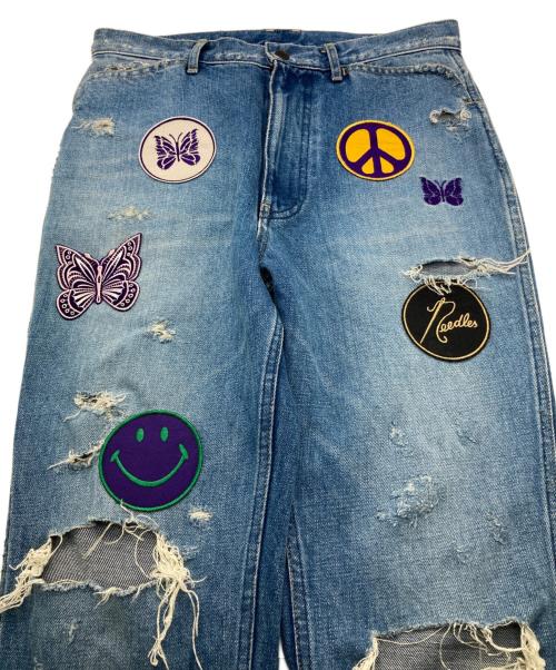 Needles（ニードルズ）Needles (ニードルズ) ASSORTED PATCHES STRAIGHT JEAN インディゴ サイズ:Sの古着・服飾アイテム