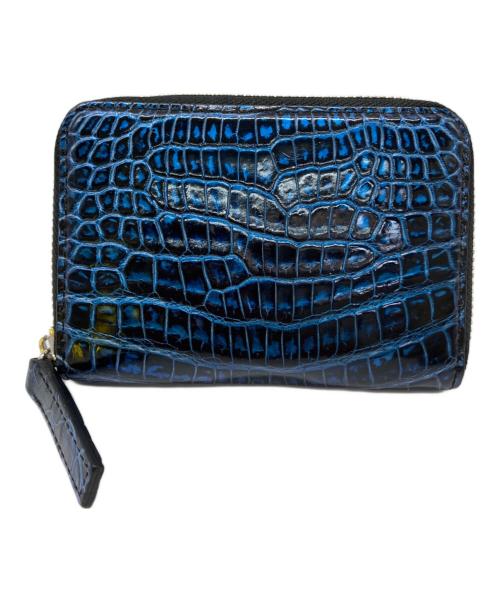 TOKYO CROCODILE（東京クロコダイル）TOKYO CROCODILE (東京クロコダイル) クロココインケース ネイビー×ブルーの古着・服飾アイテム