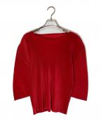 PLEATS PLEASEプリーツプリーズ）の古着「プリーツブラウス」｜レッド