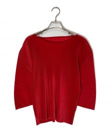 PLEATS PLEASE（プリーツプリーズ）の古着「プリーツブラウス」｜レッド