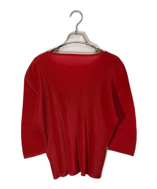 PLEATS PLEASE（プリーツプリーズ）PLEATS PLEASE (プリーツプリーズ) プリーツブラウス レッド サイズ:3の古着・服飾アイテム