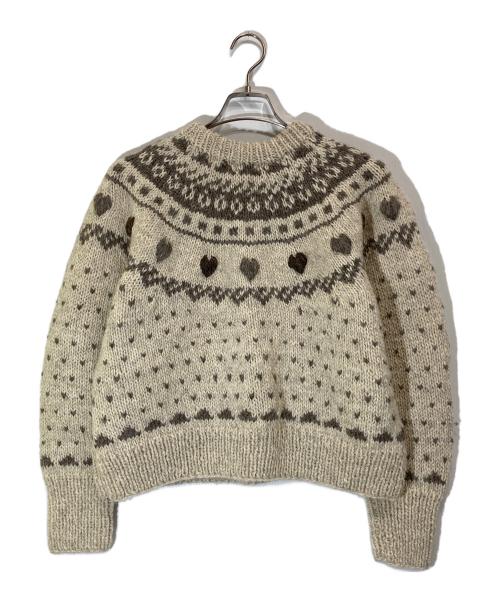 Sea Room lynn（シールームリン）Sea Room Lynn (シールームリン) ハートノルディックニット ベージュ サイズ:SIZE Freeの古着・服飾アイテム