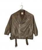 Sea Room lynnシールームリン）の古着「VINTAGE WASH ECO レザーキルティングライダース」｜ベージュ