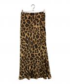 Sea Room lynnシールームリン）の古着「レオパードサテンマーメイドスカート」｜ベージュ