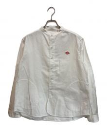 DANTON（ダントン）の古着「オックスフォード バンドカラー長袖シャツ」｜ホワイト