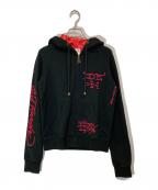 Ed Hardyエド ハーディー）の古着「バック刺繍ジップパーカー」｜ブラック