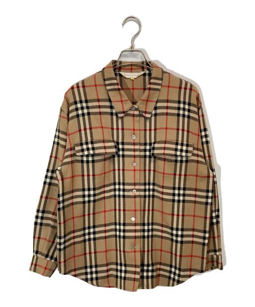 Burberry's（バーバリーズ）Burberry's (バーバリーズ) ノバチェックウールシャツ ベージュ サイズ:7Rの古着・服飾アイテム