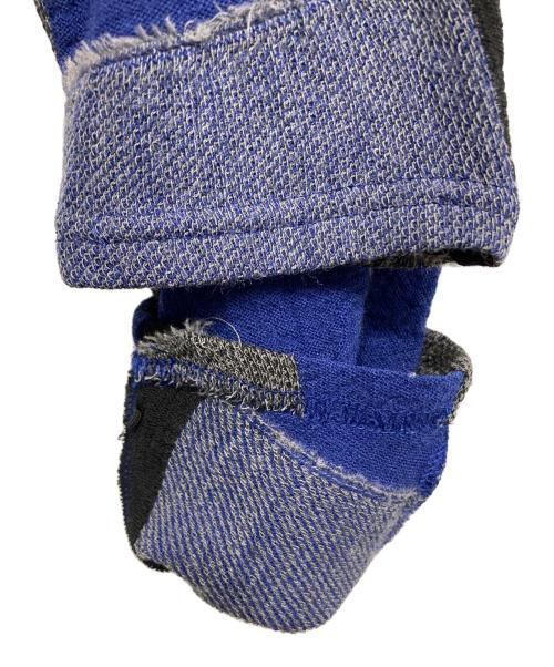 芽風（メフウ）芽風 (メフウ) パッチワークニットカーディガン ネイビー サイズ:38の古着・服飾アイテム