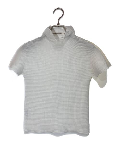 me ISSEY MIYAKE（ミーイッセイ ミヤケ）me ISSEY MIYAKE (ミーイッセイ ミヤケ) ハイネックプリーツカットソー ホワイト サイズ:-の古着・服飾アイテム