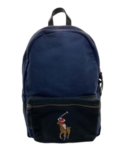 POLO RALPH LAUREN（ポロ・ラルフローレン）POLO RALPH LAUREN (ポロ・ラルフローレン) ポニーキャンバスリュック ネイビー×ブラックの古着・服飾アイテム