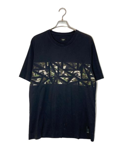 FENDI（フェンディ）FENDI (フェンディ) カモフラバグスアイモチーフTシャツ ブラック サイズ:Lの古着・服飾アイテム