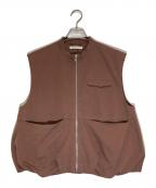Sea Room lynnシールームリン）の古着「ヘムballoonツイルベスト」｜ブラウン