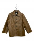 Sea Room lynnシールームリン）の古着「VintageECOレザーシャツジャケットフェイクレザーコート」｜ブラウン