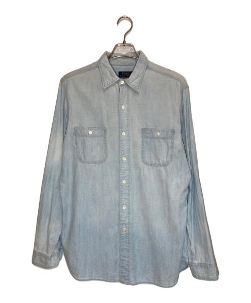 POLO RALPH LAUREN（ポロ・ラルフローレン）POLO RALPH LAUREN (ポロ・ラルフローレン) シャンブレーシャツ ブルー サイズ:Ⅿの古着・服飾アイテム