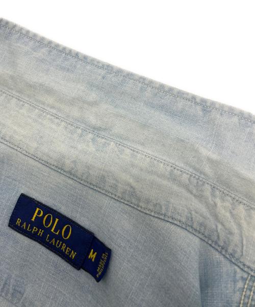 POLO RALPH LAUREN（ポロ・ラルフローレン）POLO RALPH LAUREN (ポロ・ラルフローレン) シャンブレーシャツ ブルー サイズ:Ⅿの古着・服飾アイテム