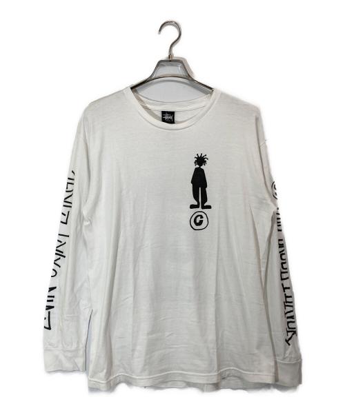 stussy（ステューシー）stussy (ステューシー) シャドーマンロングスリーブカットソー ホワイト サイズ:Lの古着・服飾アイテム