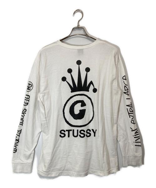 stussy（ステューシー）stussy (ステューシー) シャドーマンロングスリーブカットソー ホワイト サイズ:Lの古着・服飾アイテム