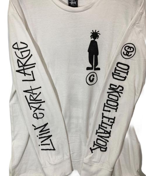 stussy（ステューシー）stussy (ステューシー) シャドーマンロングスリーブカットソー ホワイト サイズ:Lの古着・服飾アイテム