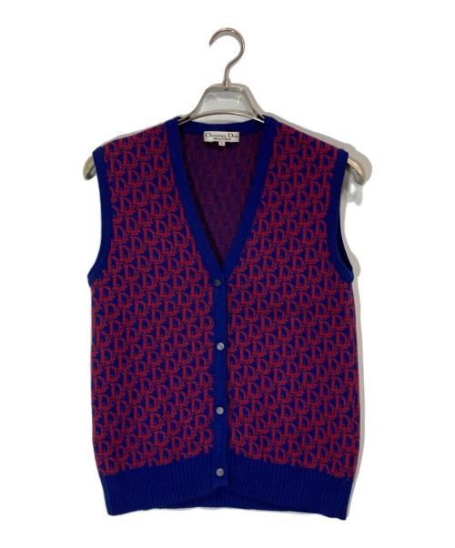 Christian Dior（クリスチャン ディオール）Christian Dior (クリスチャン ディオール) トロッター柄ヴィンテージベスト ブルー×レッド サイズ:Lの古着・服飾アイテム