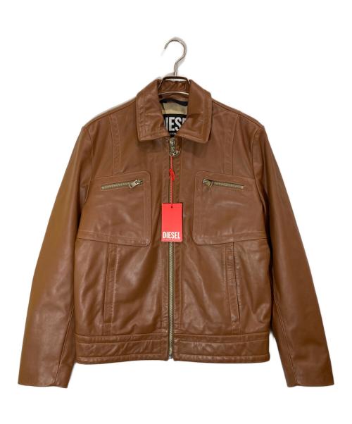 DIESEL（ディーゼル）DIESEL (ディーゼル) L-CALEライダースジャケット ブラウン サイズ:Sの古着・服飾アイテム