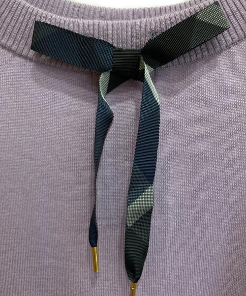 BLUE LABEL CRESTBRIDGE（ブルーレーベルクレストブリッジ）BLUE LABEL CRESTBRIDGE (ブルーレーベルクレストブリッジ) バックリボンセーター パープル サイズ:38の古着・服飾アイテム