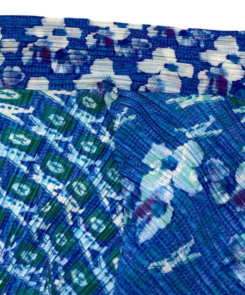 PLEATS PLEASE（プリーツプリーズ）PLEATS PLEASE (プリーツプリーズ) 総柄プリーツシャツ ブルー サイズ:3の古着・服飾アイテム