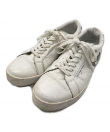 にゅ～ずSG8×Jean-Michel Basquiat（ニュ～ズエスジーエイト×ジャン ミシェル バスキア）の古着「ローカットスニーカー」｜ホワイト