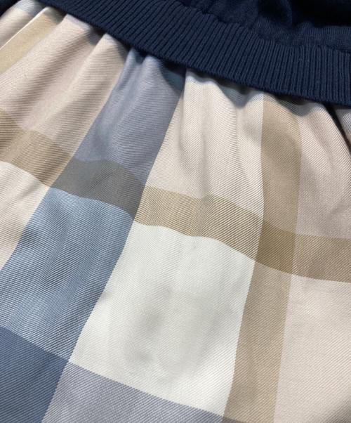 BLUE LABEL CRESTBRIDGE（ブルーレーベルクレストブリッジ）BLUE LABEL CRESTBRIDGE (ブルーレーベルクレストブリッジ) ドッキングフレアワンピース ネイビー サイズ:SIZE 38の古着・服飾アイテム