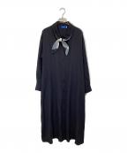 BLUE LABEL CRESTBRIDGEブルーレーベルクレストブリッジ）の古着「ボウタイドッキングワンピース」｜ネイビー