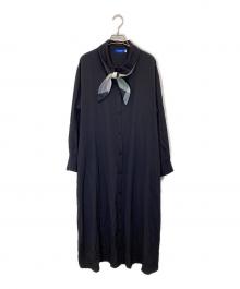 BLUE LABEL CRESTBRIDGE（ブルーレーベルクレストブリッジ）の古着「ボウタイドッキングワンピース」｜ネイビー