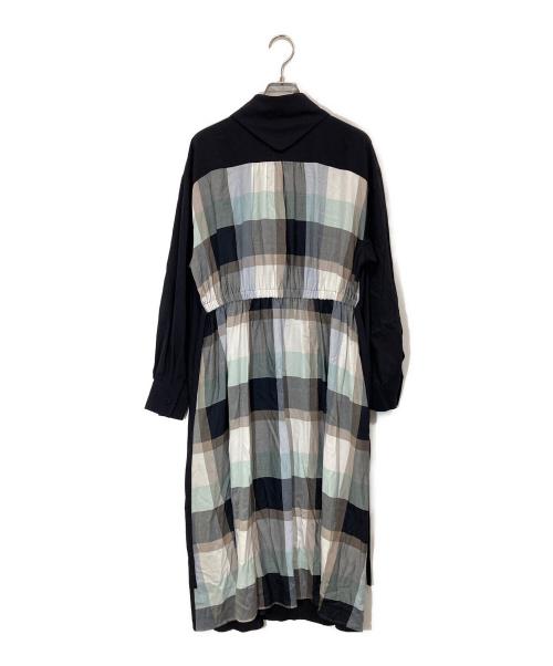 BLUE LABEL CRESTBRIDGE（ブルーレーベルクレストブリッジ）BLUE LABEL CRESTBRIDGE (ブルーレーベルクレストブリッジ) ボウタイドッキングワンピース ネイビー サイズ:SIZE 38の古着・服飾アイテム