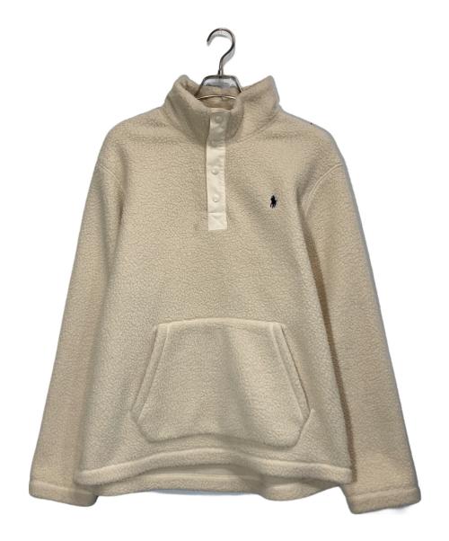 POLO RALPH LAUREN（ポロ・ラルフローレン）POLO RALPH LAUREN (ポロ・ラルフローレン) ハーフスナップフリーススウェット アイボリー サイズ:Lの古着・服飾アイテム