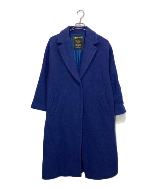 journal standard L'essage（ジャーナルスタンダード レサージュ）journal standard L'essage (ジャーナルスタンダード レサージュ) ピュアウールブークレコート ブルー サイズ:2の古着・服飾アイテム