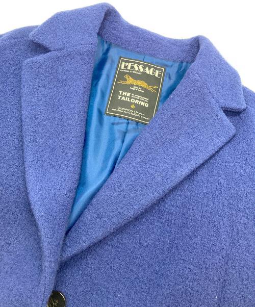 journal standard L'essage（ジャーナルスタンダード レサージュ）journal standard L'essage (ジャーナルスタンダード レサージュ) ピュアウールブークレコート ブルー サイズ:2の古着・服飾アイテム