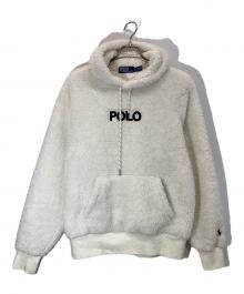 POLO RALPH LAUREN（ポロ・ラルフローレン）の古着「fleece logo hoodie」｜ホワイト