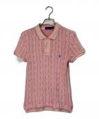 POLO RALPH LAURENポロ・ラルフローレン）の古着「ケーブルニットポロシャツ」｜ピンク