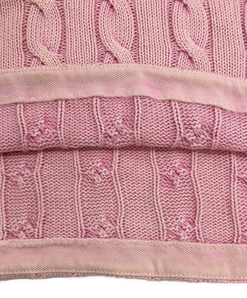 POLO RALPH LAUREN（ポロ・ラルフローレン）POLO RALPH LAUREN (ポロ・ラルフローレン) ケーブルニットポロシャツ ピンク サイズ:Mの古着・服飾アイテム