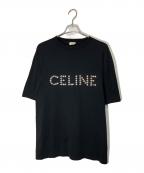 CELINEセリーヌ）の古着「スタッズエンブロイダリー オーバーサイズTシャツ」｜ブラック