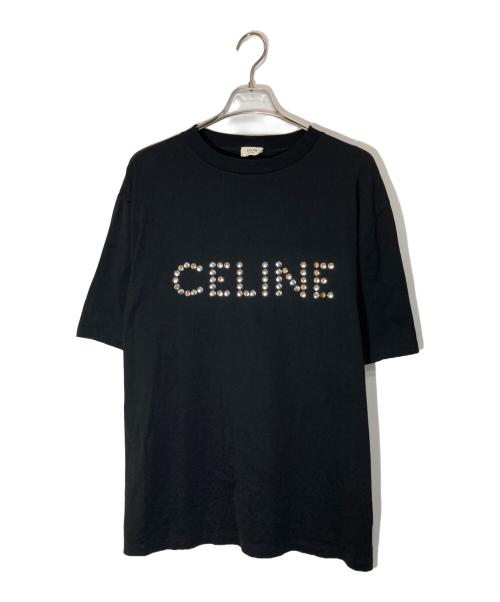CELINE（セリーヌ）CELINE (セリーヌ) スタッズエンブロイダリー オーバーサイズTシャツ ブラック サイズ:XSの古着・服飾アイテム