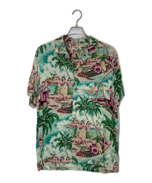 Sun Surf（サンサーフ）Sun Surf (サンサーフ) Hula Dancers アロハシャツ グリーン サイズ:Ⅿの古着・服飾アイテム