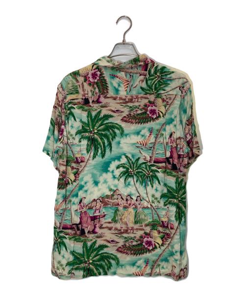 Sun Surf（サンサーフ）Sun Surf (サンサーフ) Hula Dancers アロハシャツ グリーン サイズ:Ⅿの古着・服飾アイテム